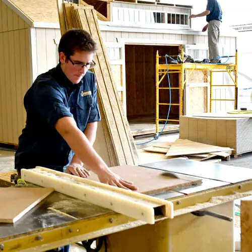Old Hickory craftsman building a shed