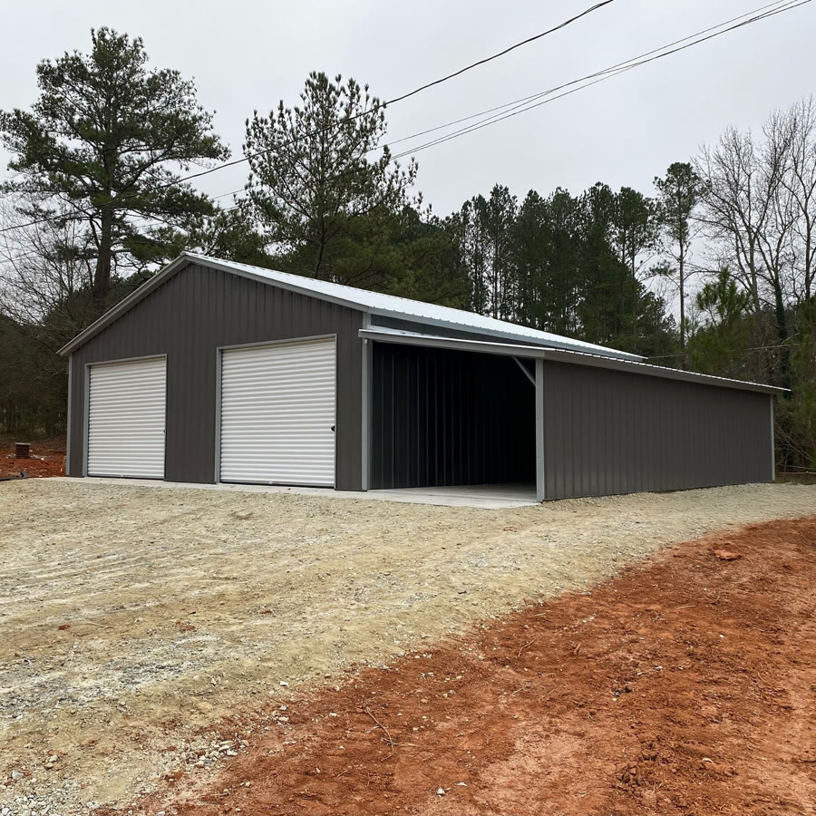 30' x 30' Premium Garage + Lean-To