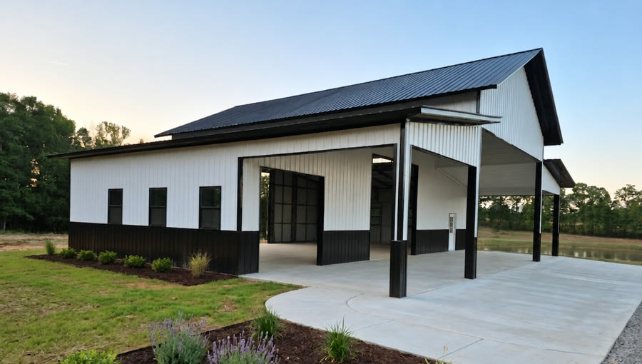 60' x 48' Premium Garage + Lean-To